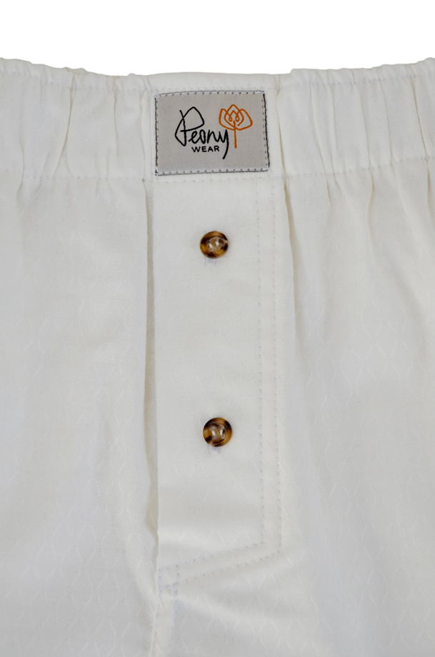 Шорты Peonywear, белый жаккард с роговыми пуговичками, размеры S M L XL