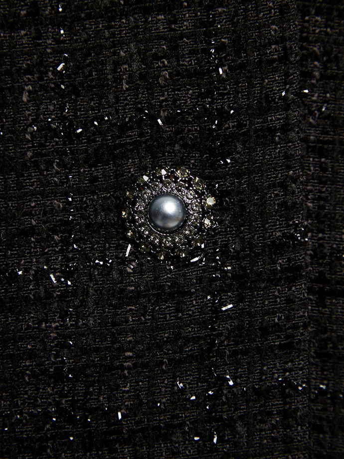 Вечерний прямой жакет из твида с люрексом