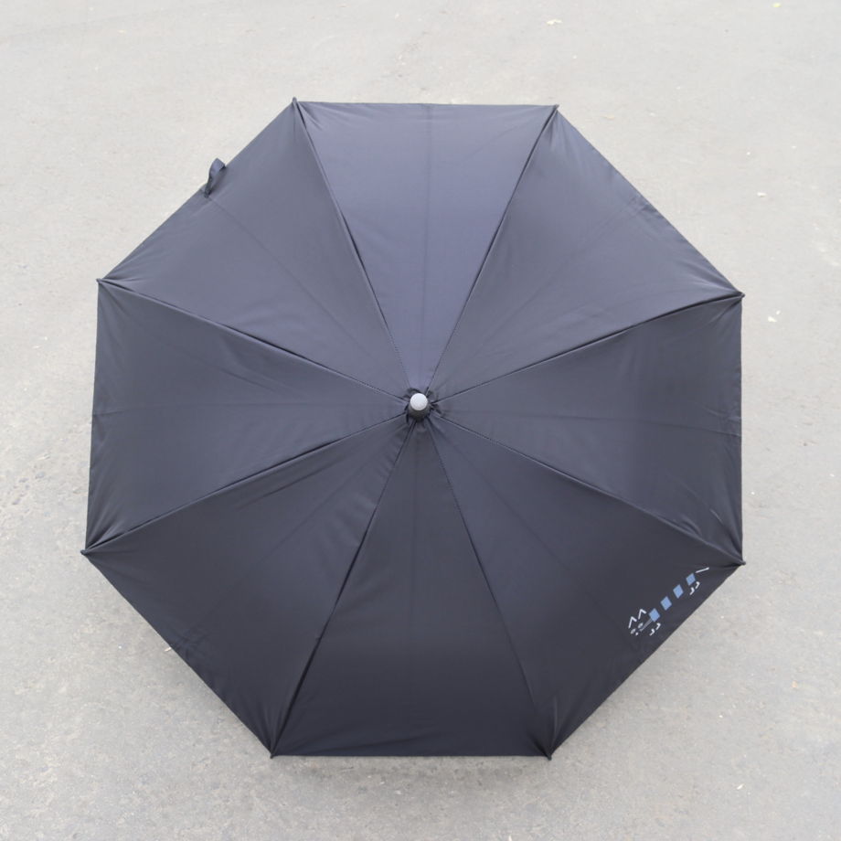 Двуслойный черный зонт с котом и паттерном