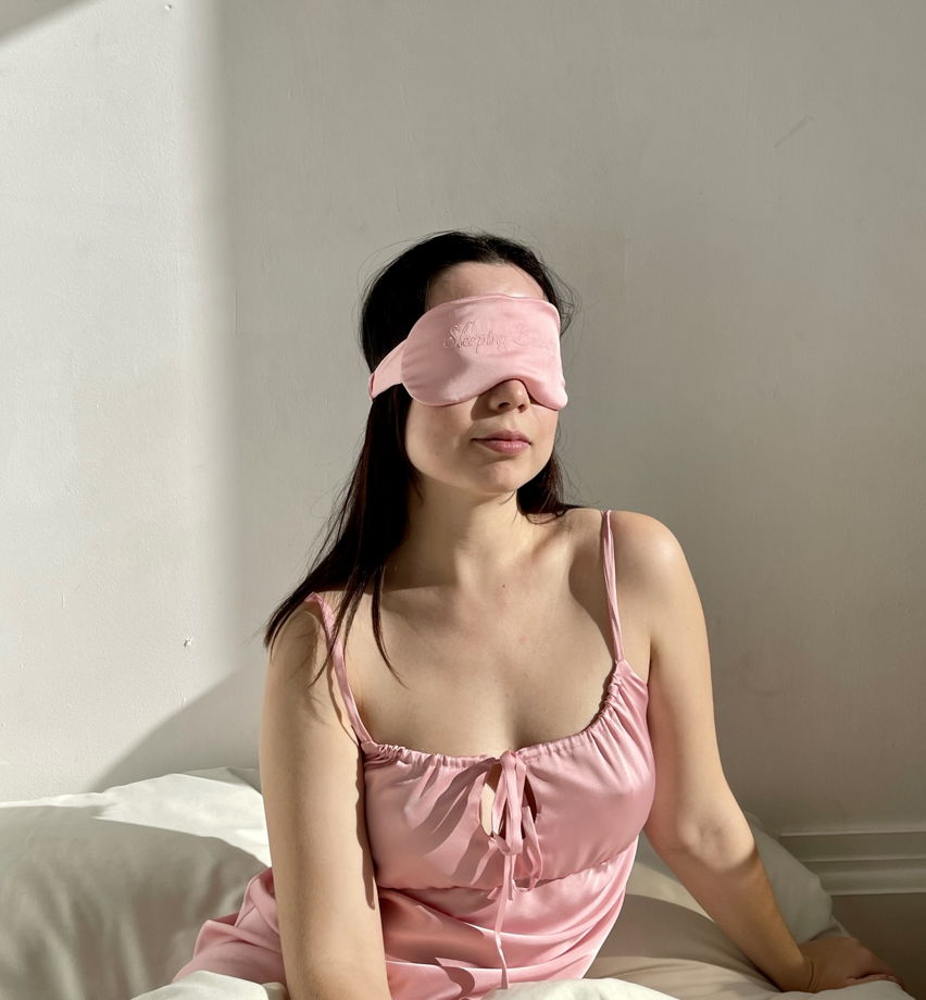 Шелковая маска для сна "Sleeping beauty" pink