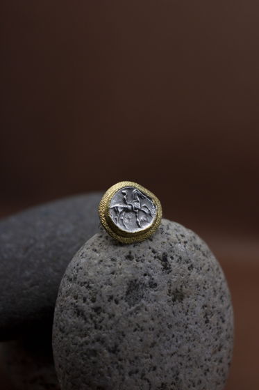 Кольцо "Античная Греция" Серебро, позолота