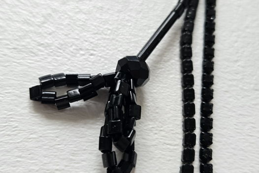 Серьги трансформеры квадрат BLACK BIG FLO