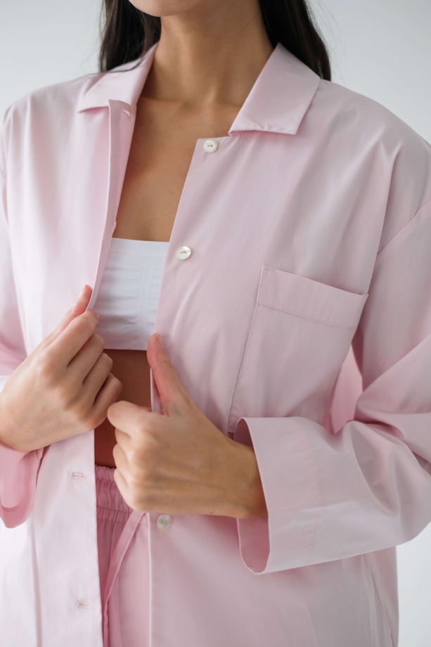 PIPPA · Пижамный комплект с шортами в розовом цвете из итальянского хлопка