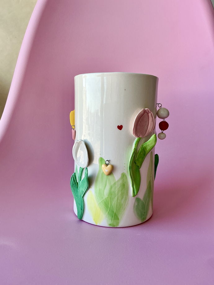 Ваза высокая «Тюльпаны»