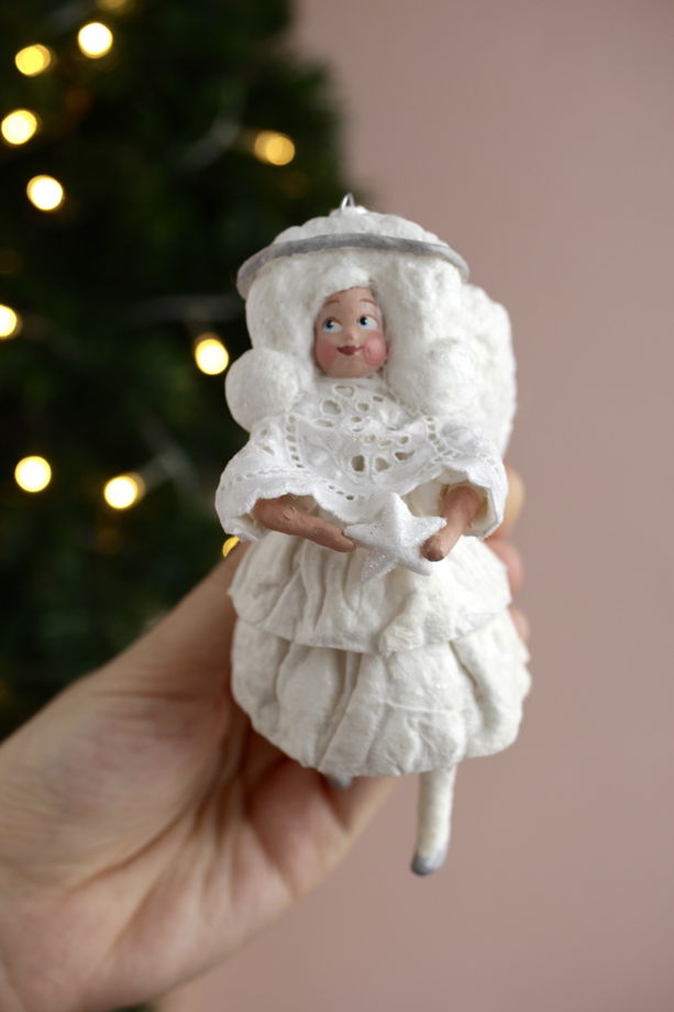 Ватная рождественская игрушка «Ангел со звездой»