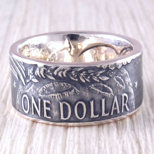 Серебряное Кольцо из Монеты (США) Лунный доллар