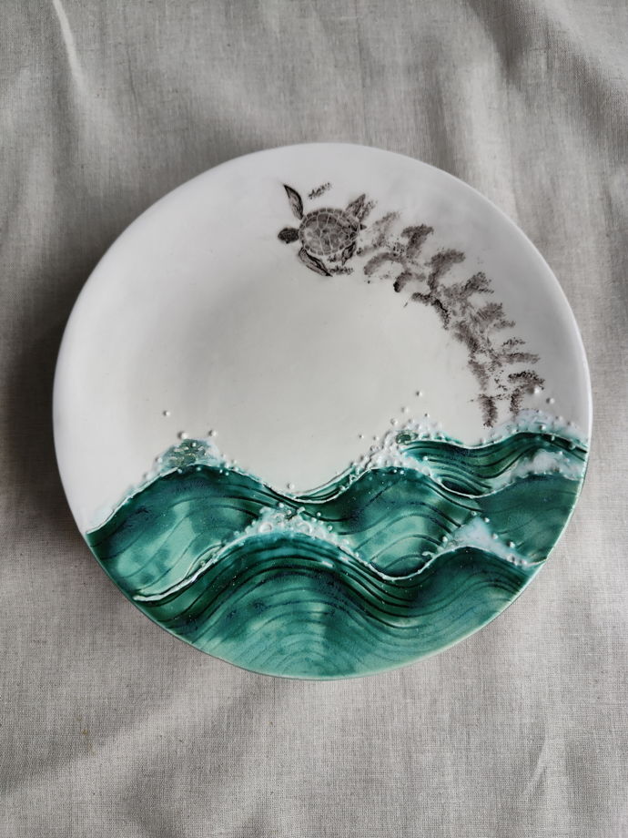 Керамическая тарелка "Морская черепаха"