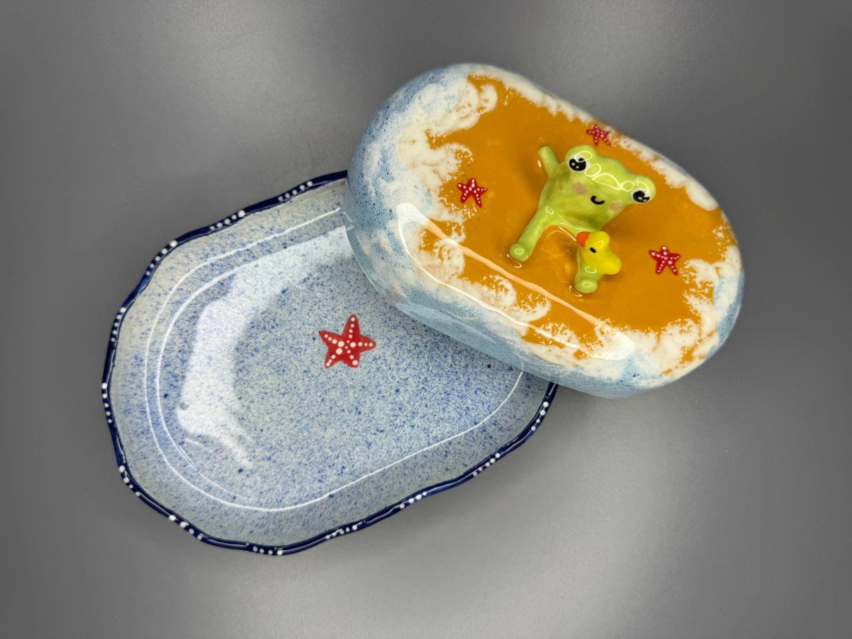 Масленка керамическая "Лягушонок"
