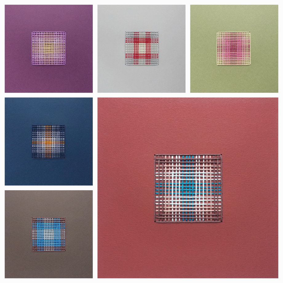 Текстильная картина, красная охра с бирюзовым /В наличии