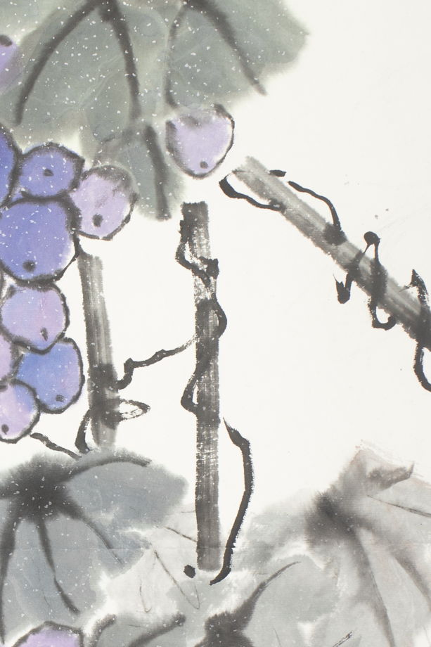 "Пьяный виноград", картина в традиционном китайском стиле се-и   (35 * 69 см)