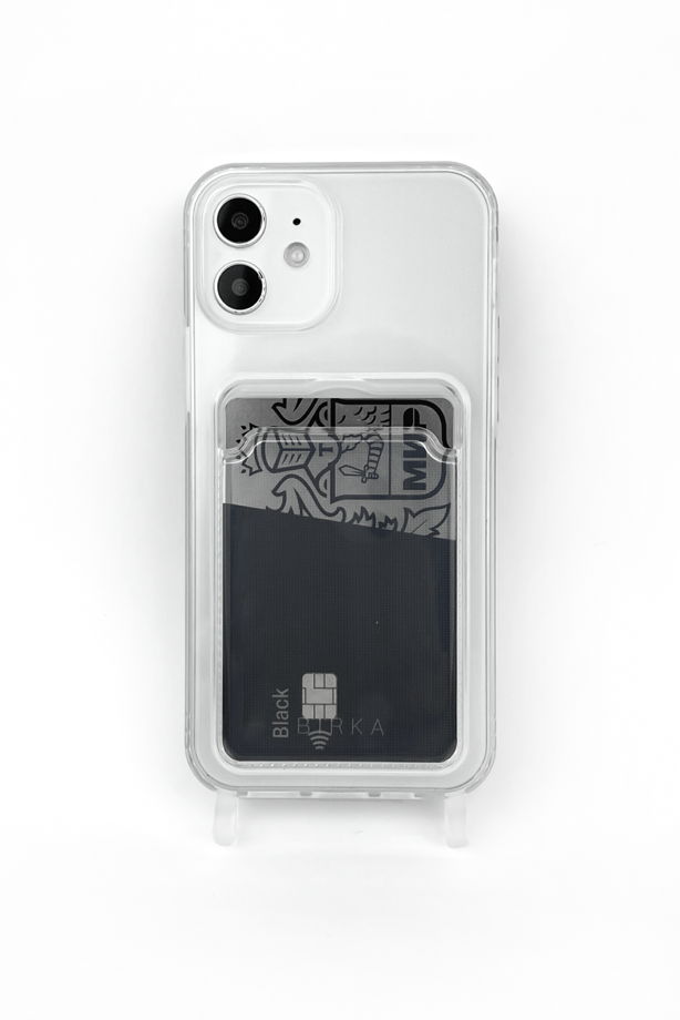 Прозрачный чехол на iPhone с кармашком для карты POCKET BIRKA CASES