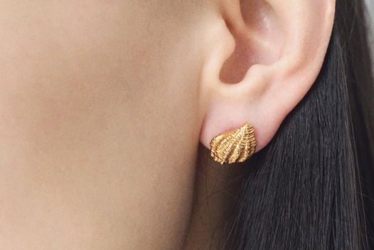 Пусеты фактурные ракушки