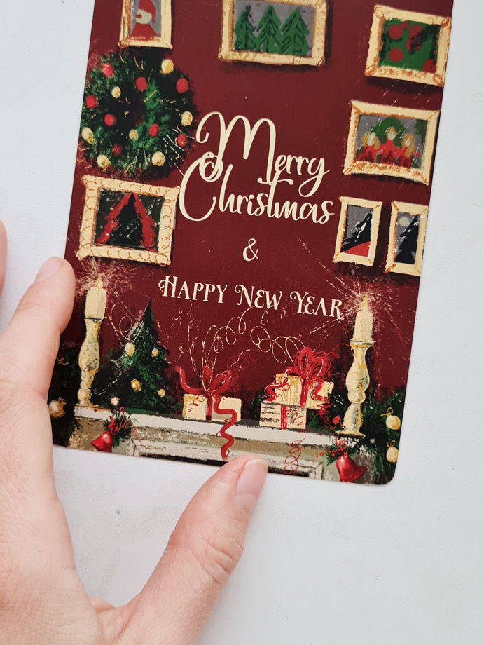 Новогодняя Рождественская открытка marry Christmas and Happy new year postcard