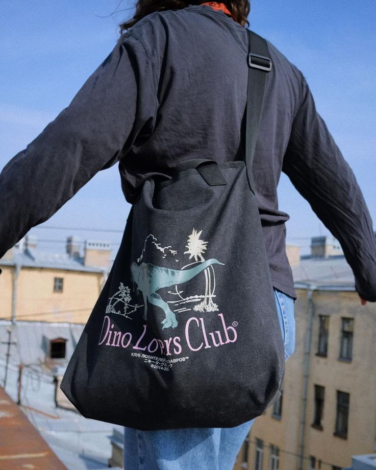СУМКА ШОППЕР DINO LOVERS CLUB BLACK CANVAS