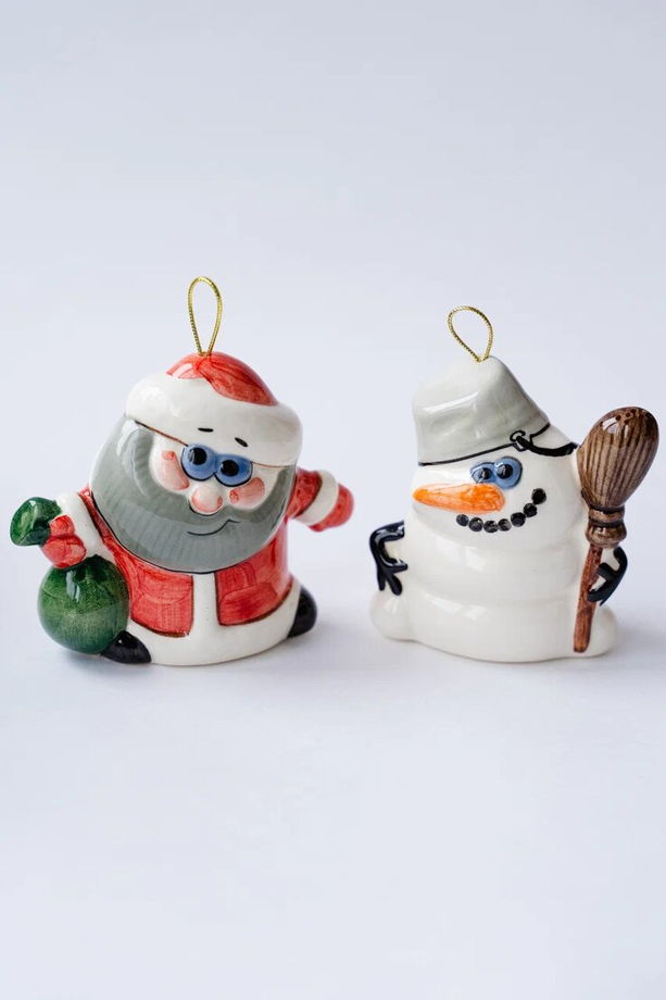 Набор елочных игрушек Дед Мороз со Снеговиком