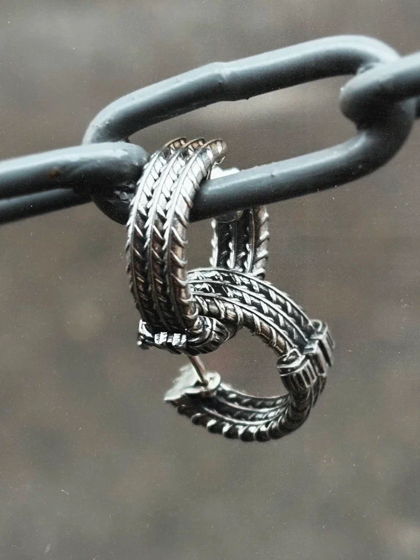 Сережки "Арматуры" из серебра