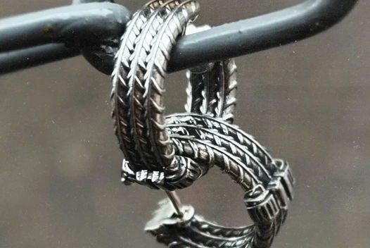 Сережки "Арматуры" из серебра