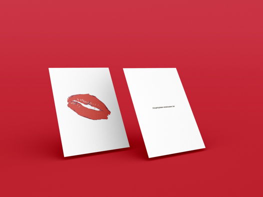 Дизайнерская открытка "Поцелуй"